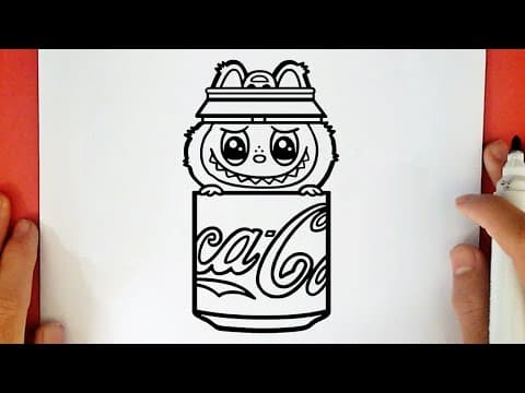 Preview of HOW TO DRAW CUTE LABUBU COCA-COLA