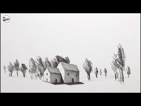 Preview of How to Draw a House Landscape: Narrated Pencil Sketch for Beginners
