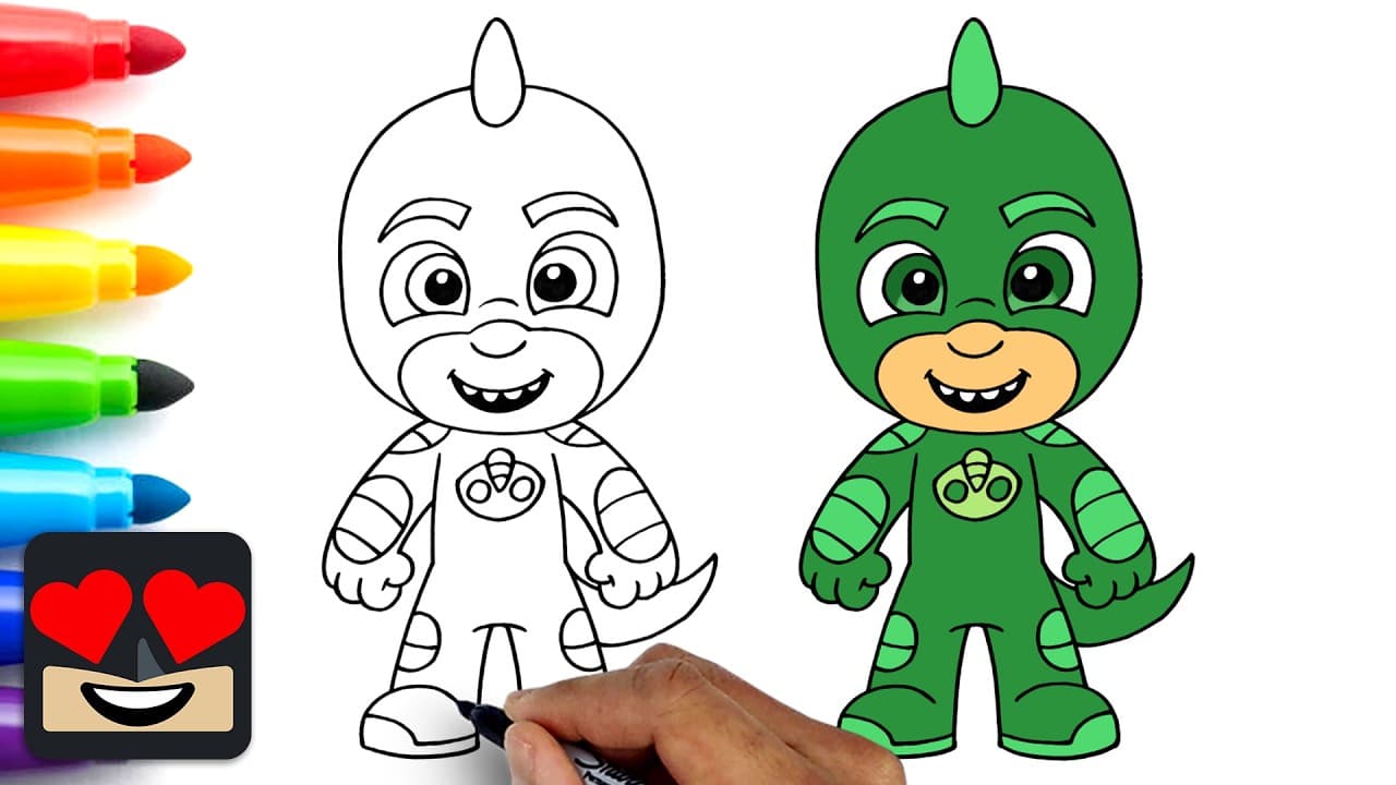 Preview of How To Draw Gekko | PJ Masks