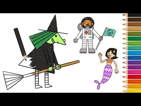 Preview of Learn How To Draw Halloween Costumes: Superheroes, Mermaids, Astronauts & More!