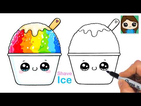 Preview of How to Draw a Cup of Shave Ice π§ Cute Summer Drawing