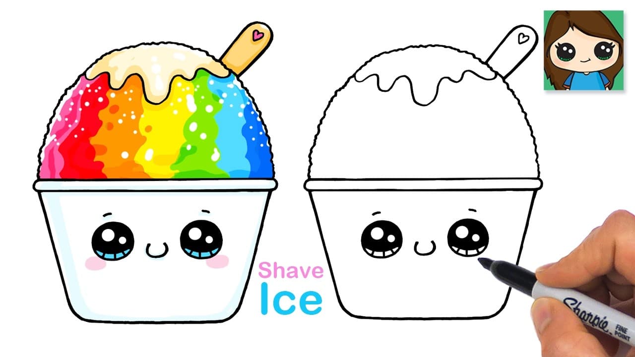Preview of How to Draw a Cup of Shave Ice π§ Cute Summer Drawing