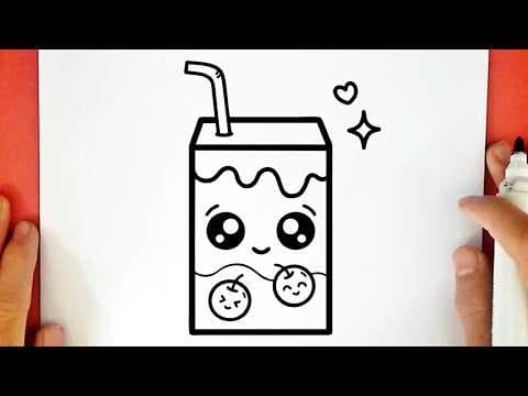 Preview of How to draw a CUTE CHERRY JUICE BOX