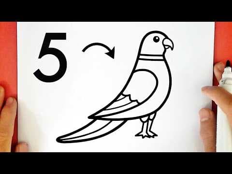 Preview of How to draw a PARROT from NUMBER 5