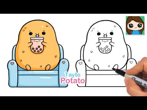 Preview of How to Draw Tayto Potato Drinking Boba Drink