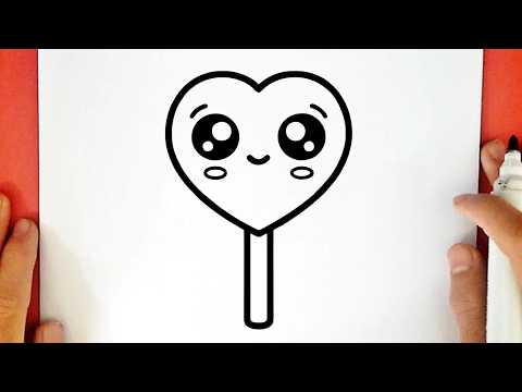 Preview of How to draw a CUTE HEART LOLLIPOP