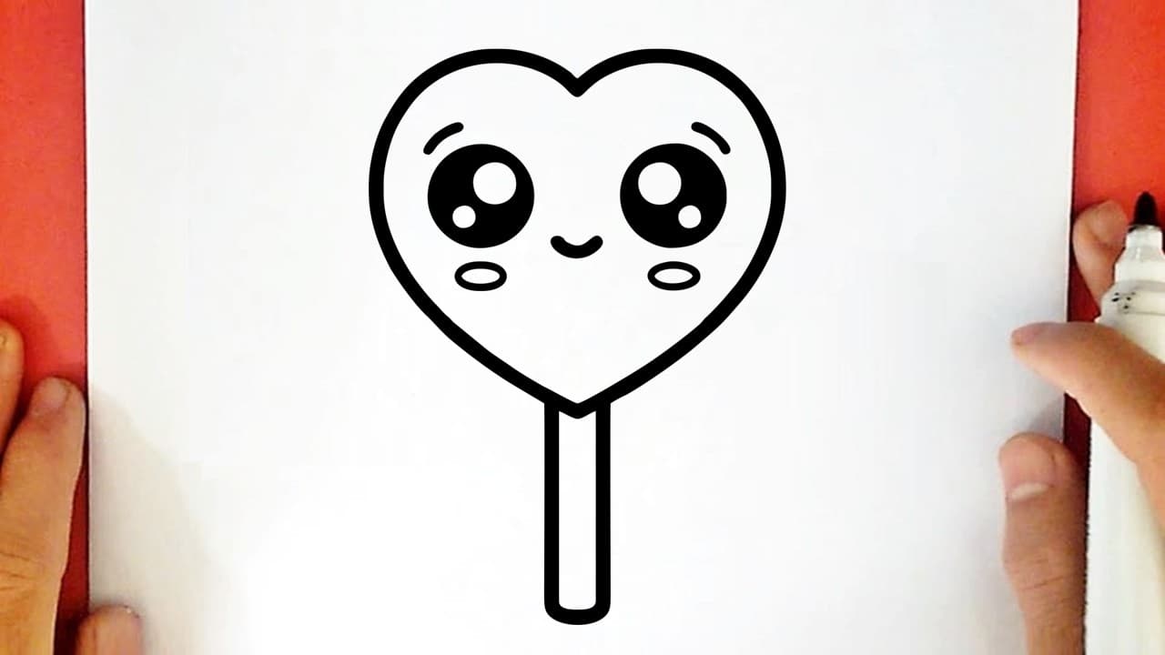 Preview of How to draw a CUTE HEART LOLLIPOP