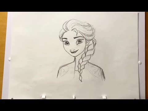 Preview of How to Draw Elsa from Frozen 2 l #DrawWithDisneyAnimation