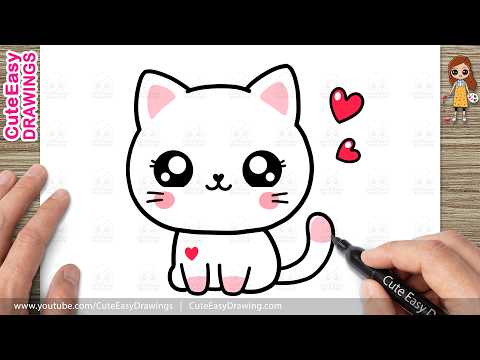 Preview of How to Draw a Cat - Easy Step-By-Step Drawing for Kids and Toddlers