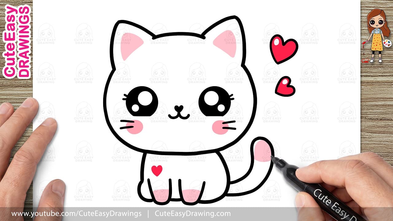 Preview of How to Draw a Cat - Easy Step-By-Step Drawing for Kids and Toddlers