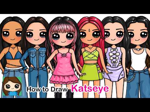 Preview of How to Draw Katseye Girl Group π Lara, Megan, Sophia, Daniela, Yoonchae, Manon