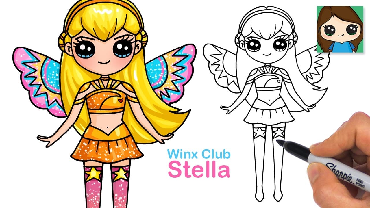 Preview of How to Draw Sun & Moon Fairy Princess Stella βοΈπ Winx Club