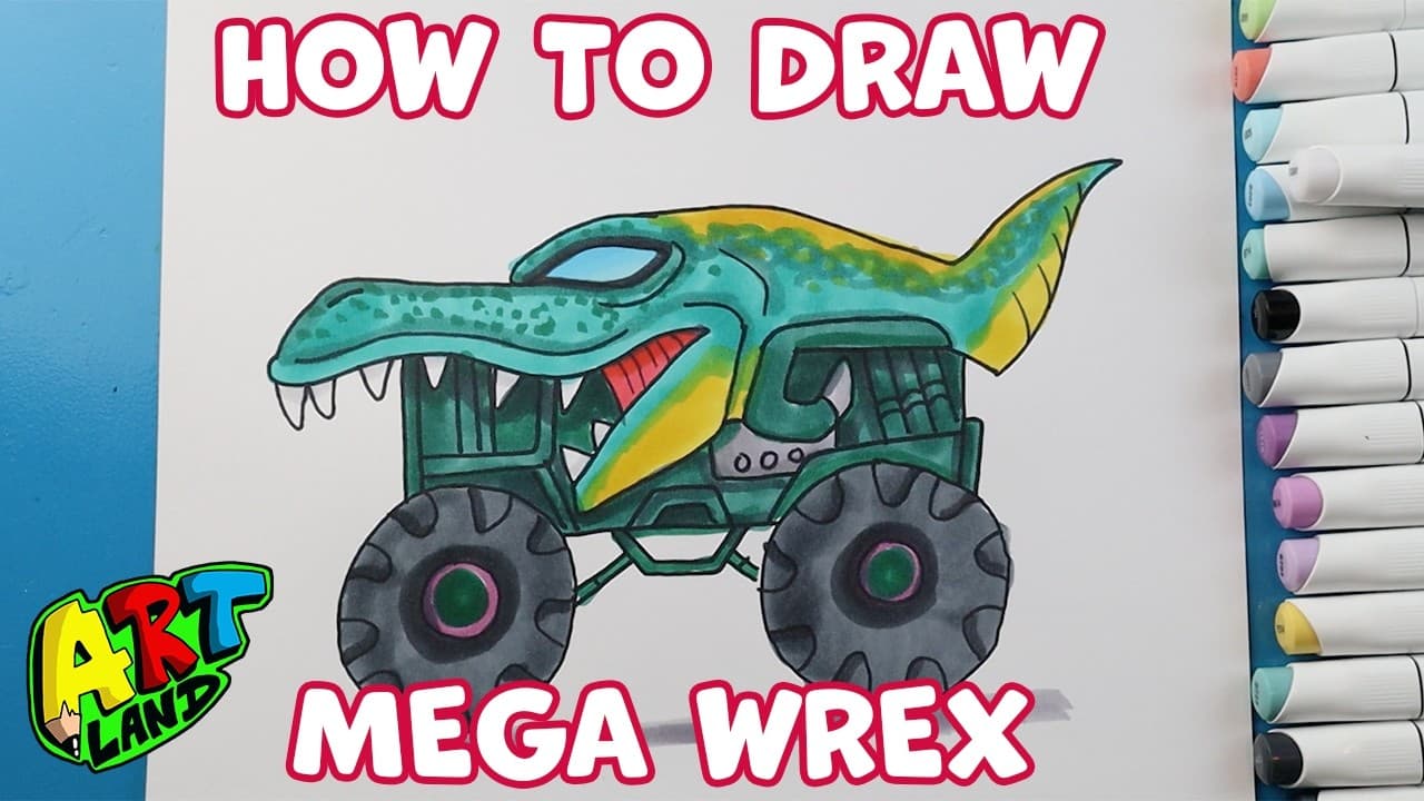 Preview of How to Draw Mega Wrex | Hot Wheels Monster Trucks