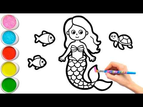 Preview of π§ββοΈπ Mermaid and Her Lovely Sea Friends | Mindful Drawing, Painting, Coloring for Kids #435