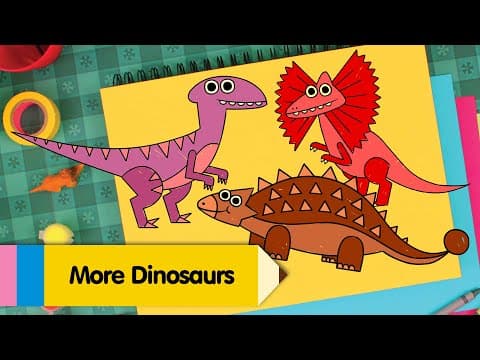 Preview of How To Draw A Dilophosaurus, Ankylosaurus, and Velociraptor