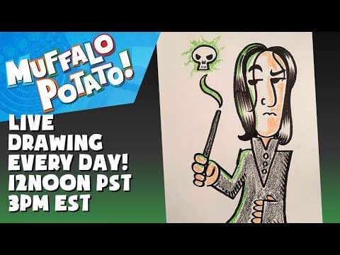 Preview of How To Draw SNAPE from HARRY POTTER with MUFFALO POTATO