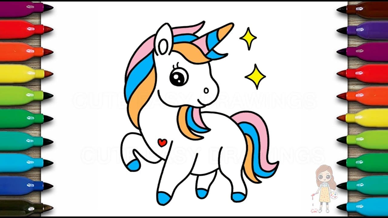 Preview of How to Draw Cute Unicorn Step by Step Easy