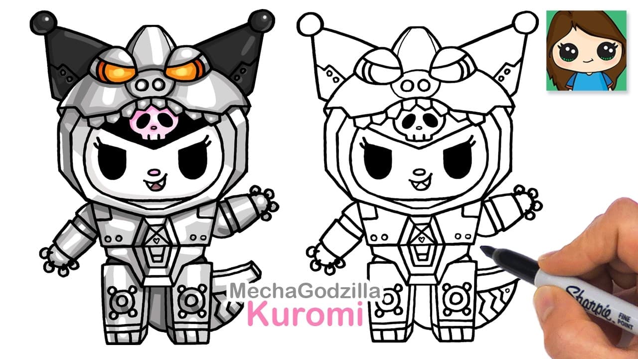 Preview of How to Draw Kuromi MechaGodzilla | Sanrio Godzilla