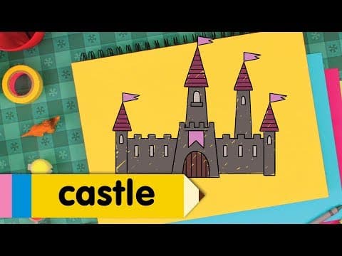 Preview of How to Draw A Castle | Kids Drawing Lesson | Step By Step