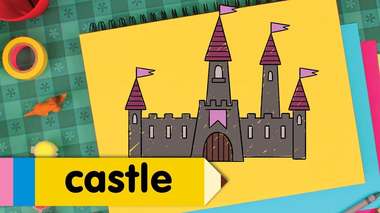 Preview of How to Draw A Castle | Kids Drawing Lesson | Step By Step