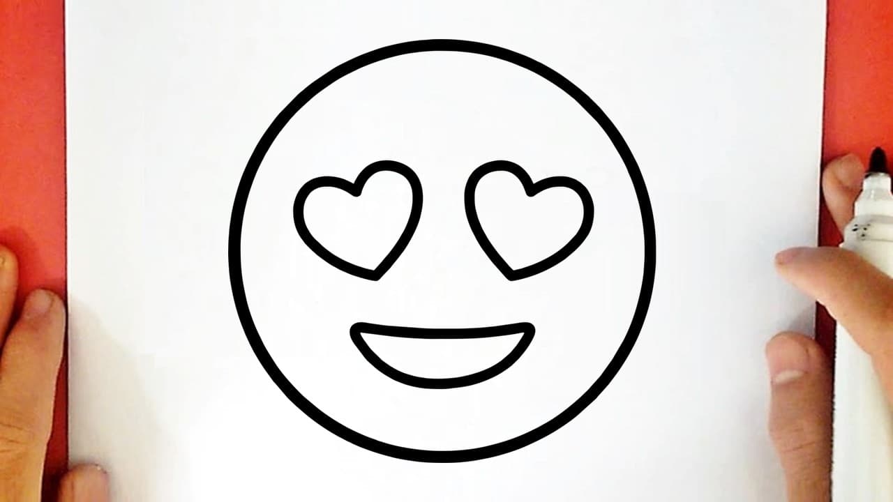 Preview of How to draw HEART EYES EMOJI