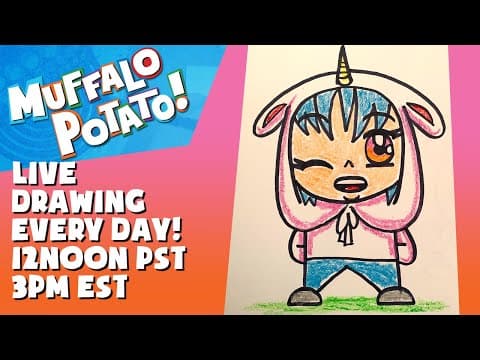 Preview of How To Draw CHIBI KAWAII ANIME GIRL with MUFFALO POTATO