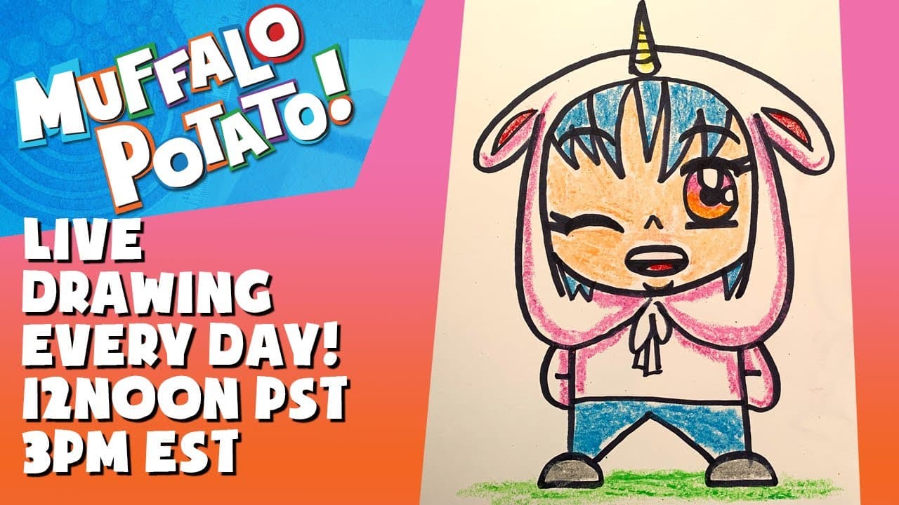 Preview of How To Draw CHIBI KAWAII ANIME GIRL with MUFFALO POTATO