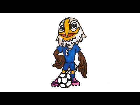 Preview of How to Draw Clutch the Eagle | FIFA Soccer World Cup USA Mascot | Easy Step-by-Step Tutorial!