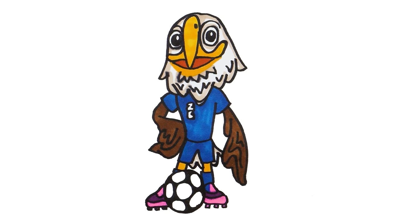 Preview of How to Draw Clutch the Eagle | FIFA Soccer World Cup USA Mascot | Easy Step-by-Step Tutorial!