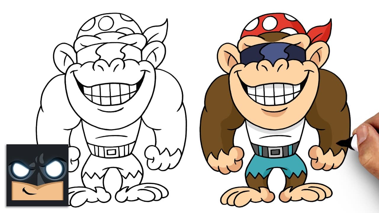 Preview of How to Draw Funky Kong | Super Mario