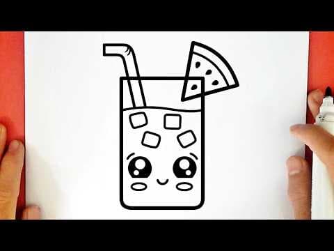 Preview of How to draw a CUTE GLASS OF WATERMELON JUICE