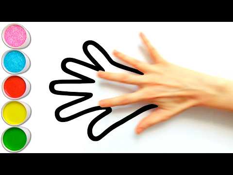 Preview of ποΈ Hand Trace, Paint & Decorate: A Colorful Pom-Pom Glove for Kids π¨ Relaxing Art #444