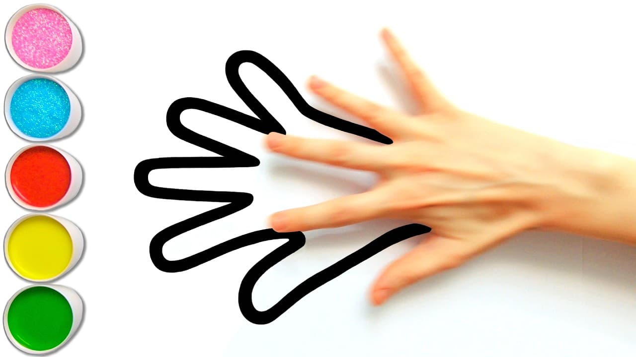 Preview of ποΈ Hand Trace, Paint & Decorate: A Colorful Pom-Pom Glove for Kids π¨ Relaxing Art #444