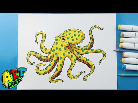 Preview of How to Draw a Blue Ring Octopus