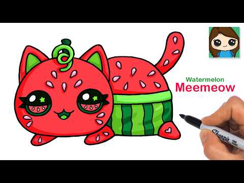 Preview of How to Draw a Watermelon Cat | Aphmau Meemeows