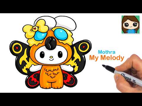Preview of How to Draw Mothra My Melody | Sanrio Cute Drawing