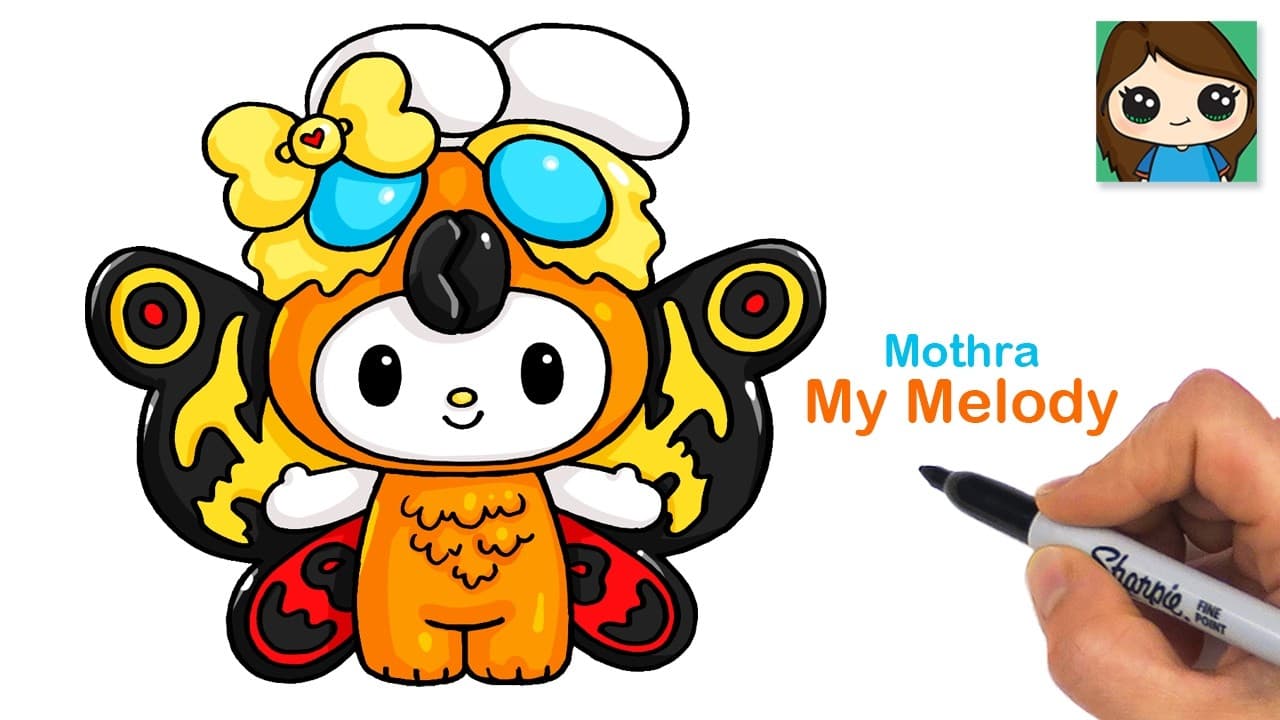 Preview of How to Draw Mothra My Melody | Sanrio Cute Drawing