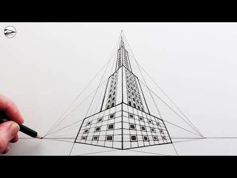 Preview of How To Draw A 3D Building using Three-Point Perspective Step by Step