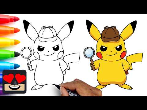 Preview of How To Draw Detective Pikachu | Pokemon
