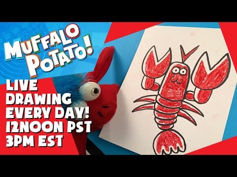 Preview of How To Draw a LOBSTER! #withme MUFFALO POTATO