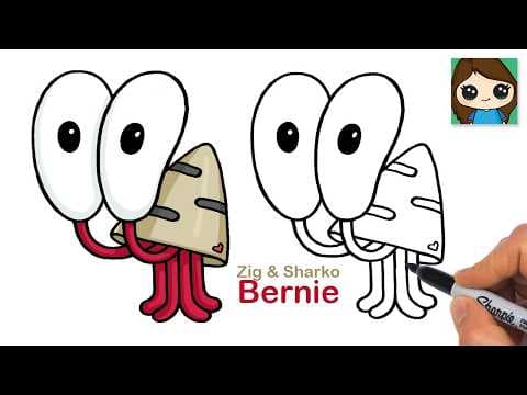 Preview of How to Draw Bernie Hermit Crab | Zig and Sharko