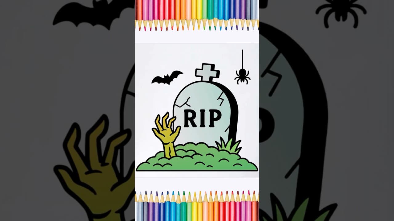 Preview of How to Draw a Spooky Tombstone for Halloween