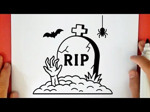 Preview of HOW TO DRAW A SPOOKY TOMBSTONE FOR HALLOWEEN