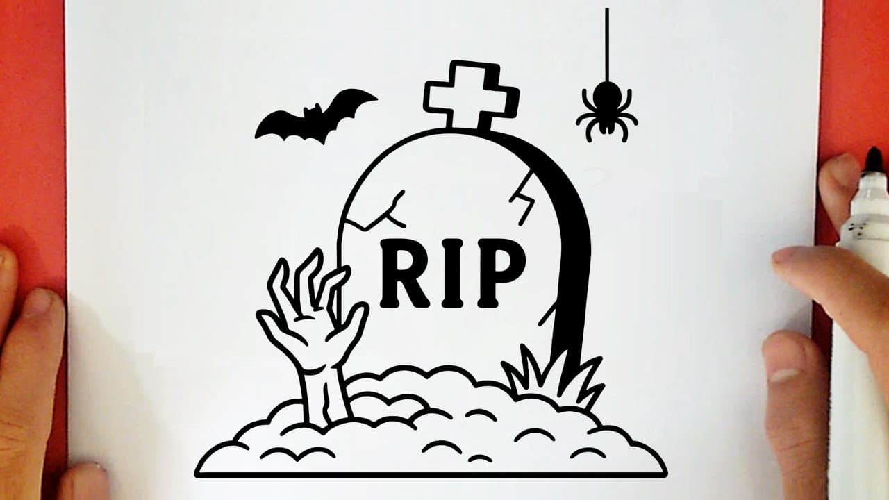 Preview of HOW TO DRAW A SPOOKY TOMBSTONE FOR HALLOWEEN