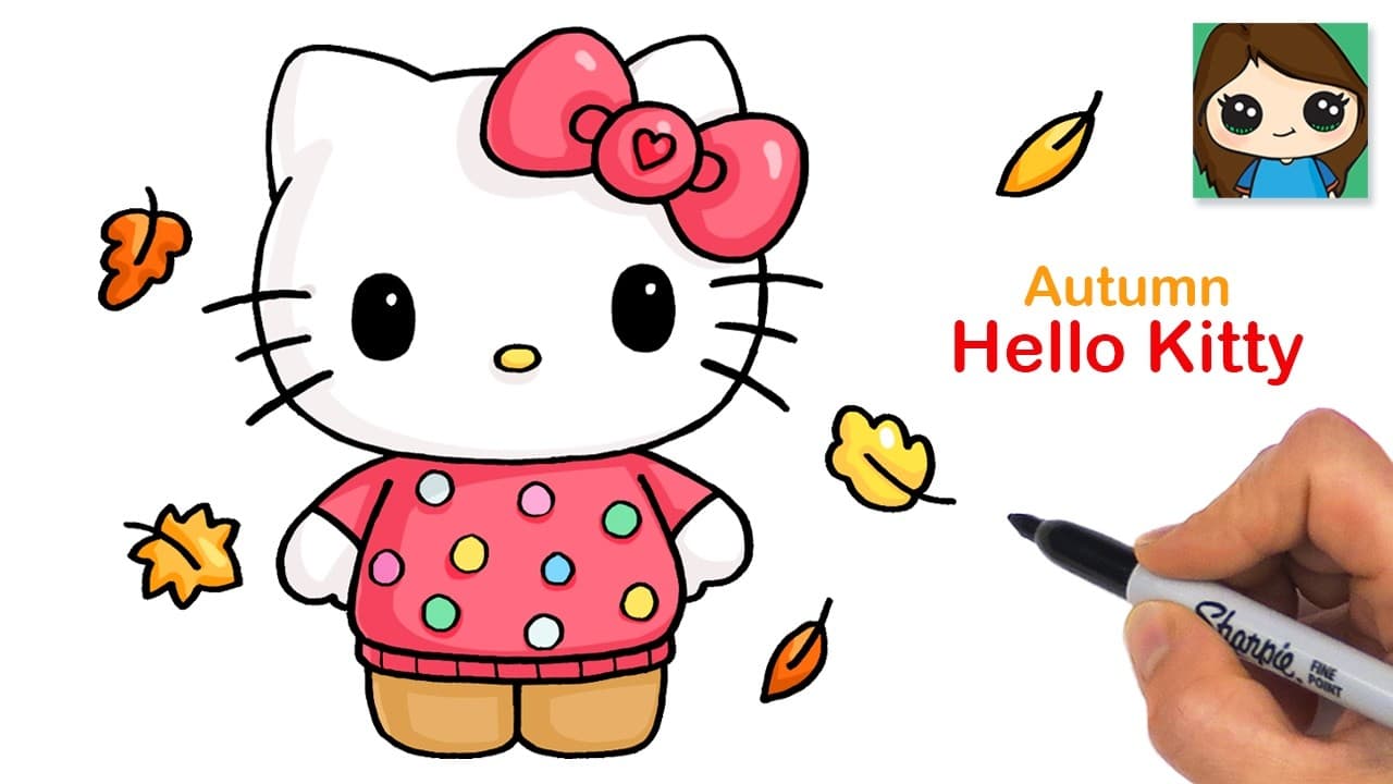 Preview of How to Draw Hello Kitty Fall π Sanrio Autumn Drawing