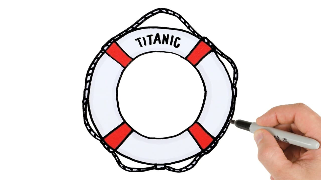 Preview of How to Draw Titanic's Life Ring | Step-by-Step Tutorial!