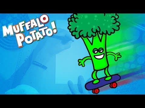 Preview of How to Draw BROCCOLI ON A SKATEBOARD? Using Letters and Numbers with Muffalo Potato