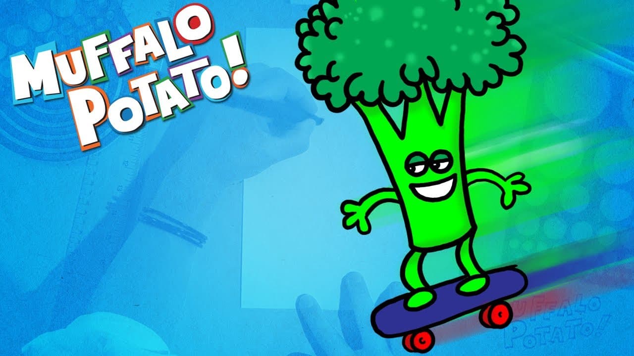 Preview of How to Draw BROCCOLI ON A SKATEBOARD? Using Letters and Numbers with Muffalo Potato