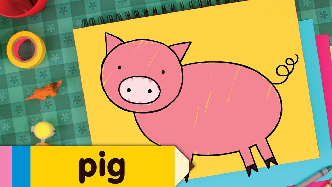 Preview of How To Draw A Pig | Simple Drawing Lesson for Kids | Step By Step