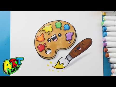Preview of How to Draw a Paint Brush and Paint Palette
